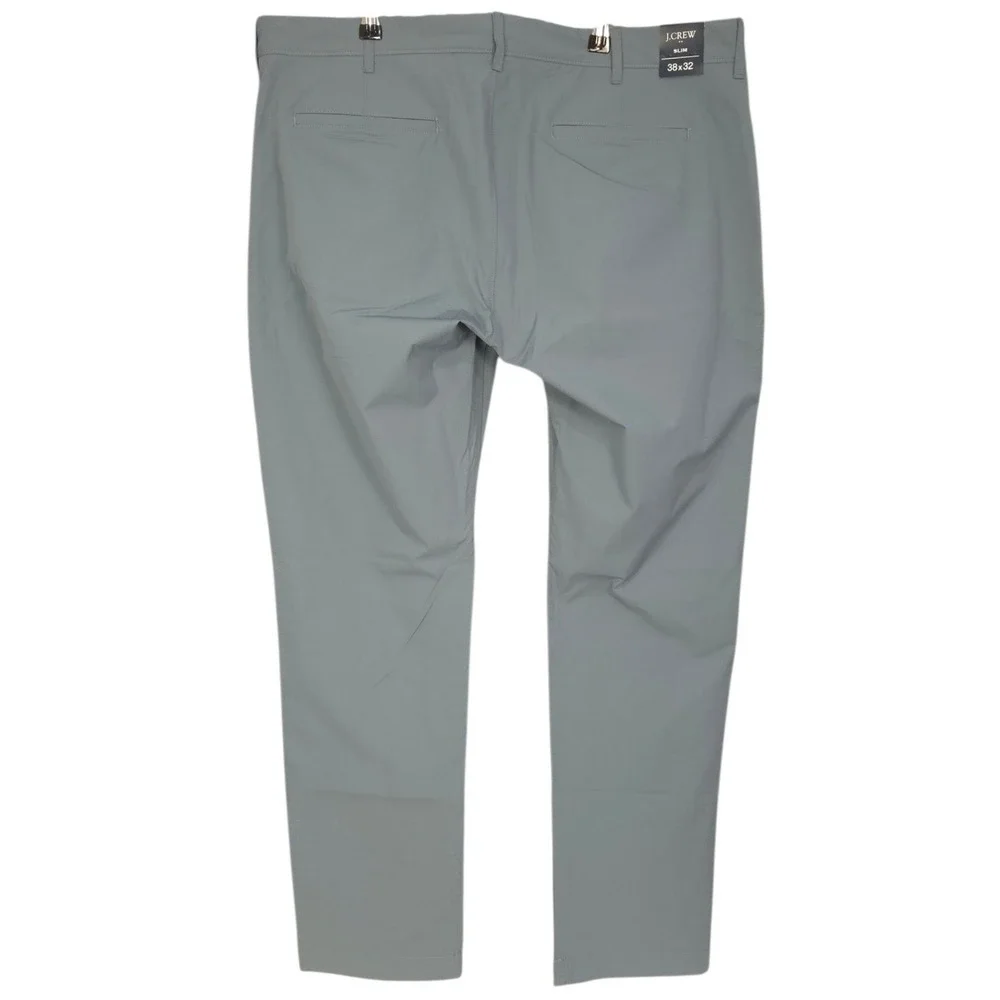 J Crew Pants Mens 38x32 Slate Gray Flex Slim Tech Performance Stretch AA712 NEW
